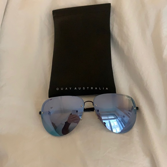 Quay Australia Accessories - QUAY Australia Muse blue tinted aviator sunglasses